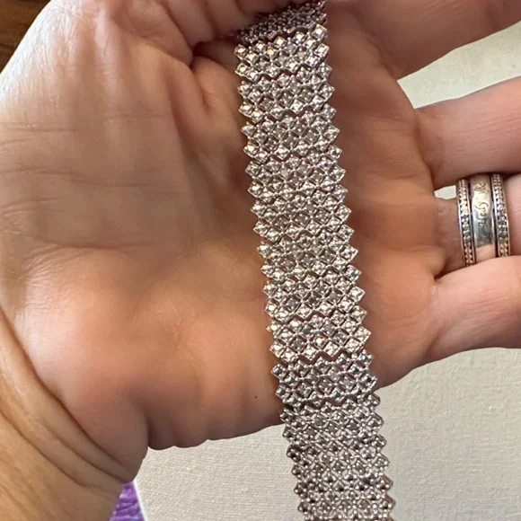 925 Silver Bracelet with Moissanite stones. - Picture 3 of 8